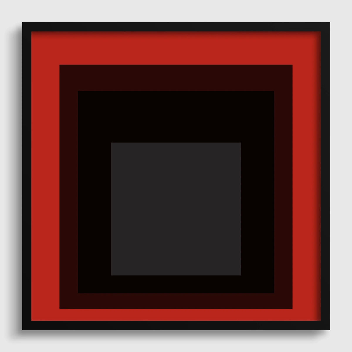 Impression Giclée « Sly » inspirée par Josef Albers : Art de carré rouge du milieu du siècle moderne (1x1)