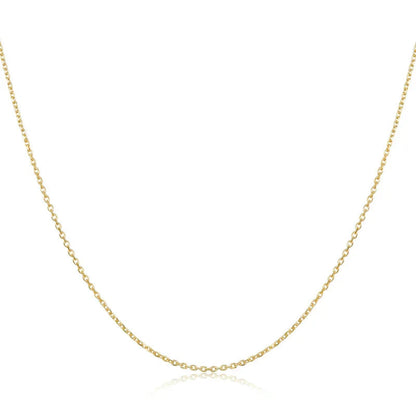 Authentic Gold Color 925 Sterling Silver Basic Cable Chain Necklace - Sca016