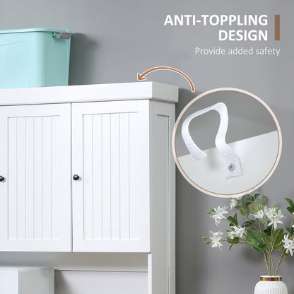 Armoire de rangement de cuisine Denver 180 cm avec huche - Blanc/Chêne
