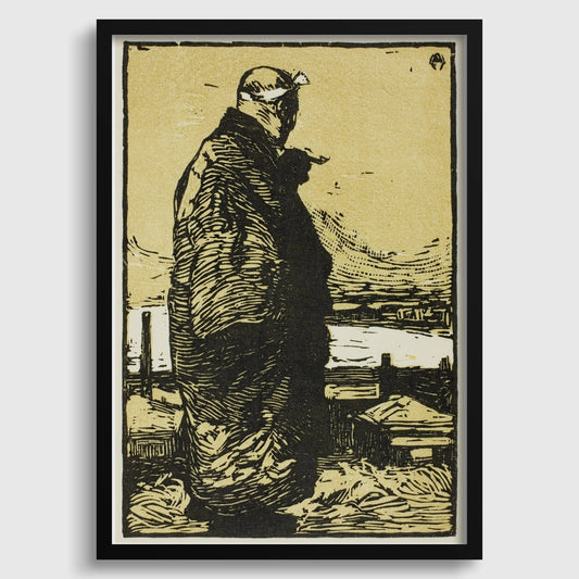 Kanae Yamamoto - Estampe Giclée Le Pêcheur : Art Japonais sur Bois