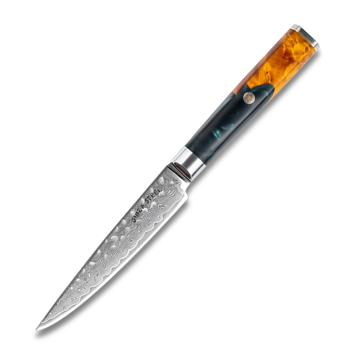 Kaze Katana Utility Knife 6″ | Damascus Steel by Ginza Steel