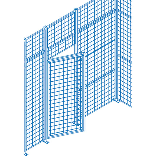Composants de cloisons grillagées - Portes battantes, 4 pi L x 7 pi H