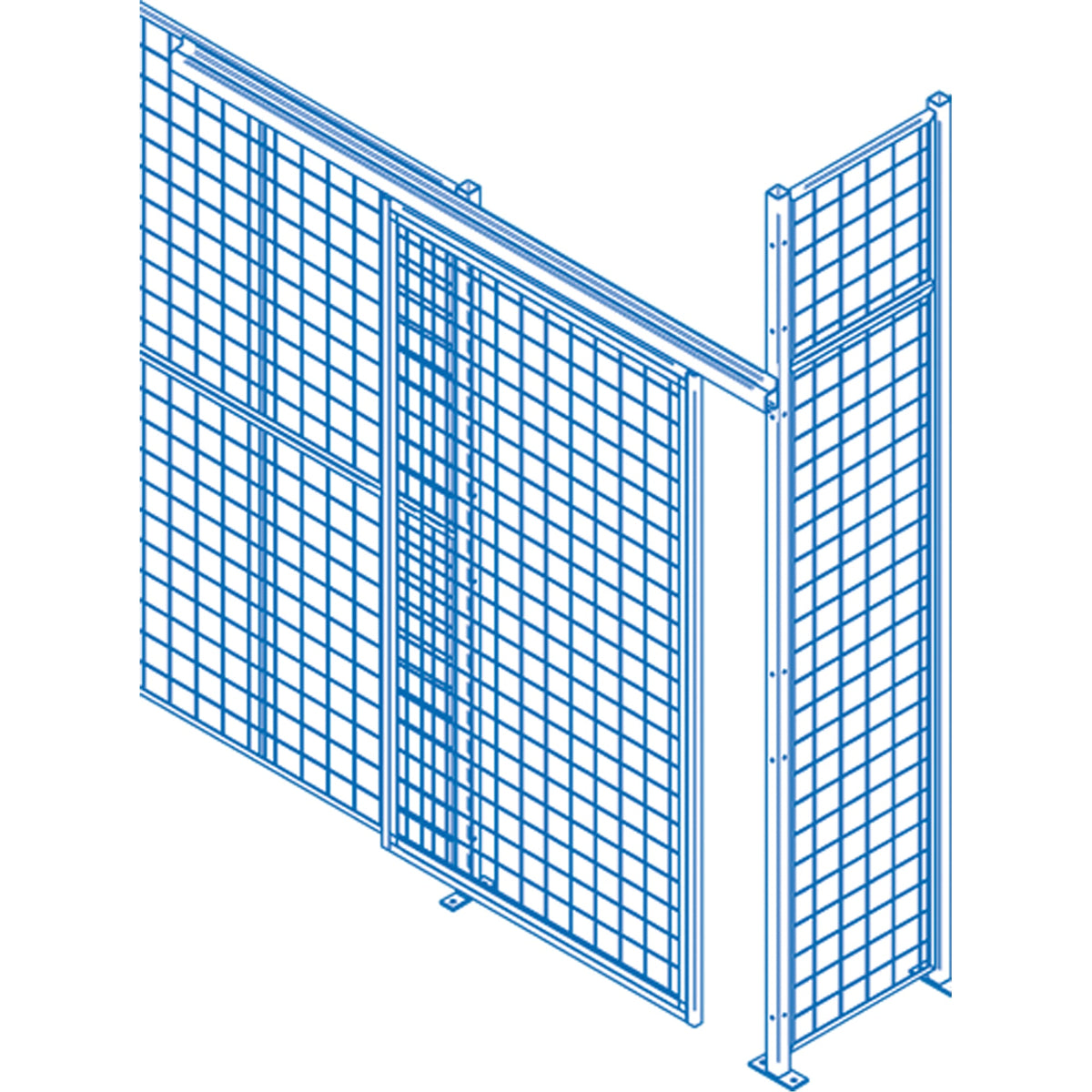Wire Mesh Partition Components - Sliding Doors, 4' W x 8' H