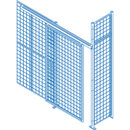 Wire Mesh Partition Components - Sliding Doors, 4' W x 8' H