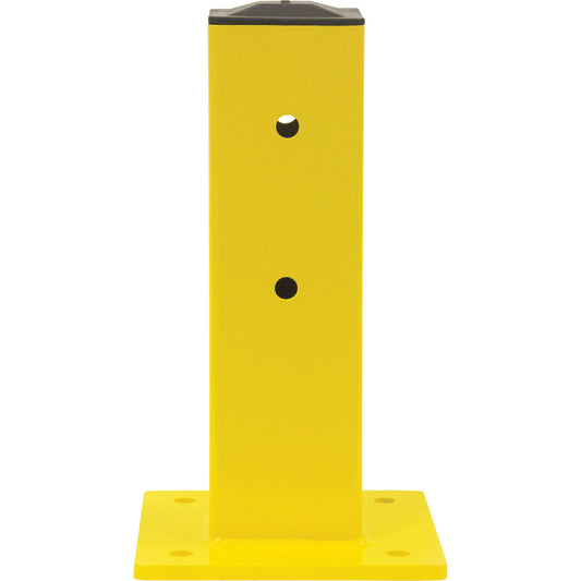 Poteau de glissière de sécurité simple, Acier, 5" L x 17" H, Jaune Sécurité