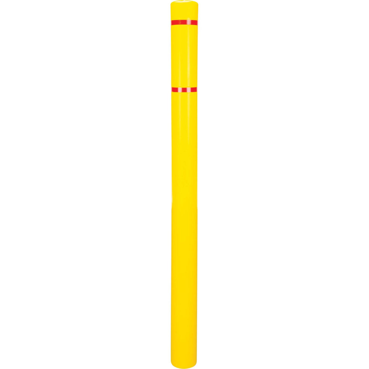 Polyethylene Bollard Cover, 4-1/2" Dia. x 64" L, Red/Yellow
