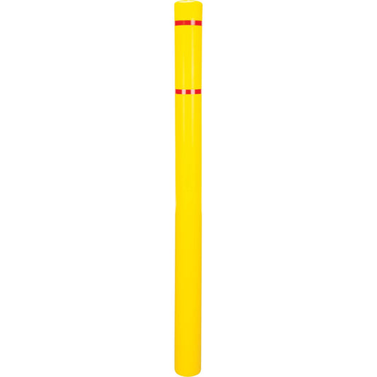 Gaine de poteau en polyéthylène, 4-1/2" dia. x 64" L, rouge/jaune