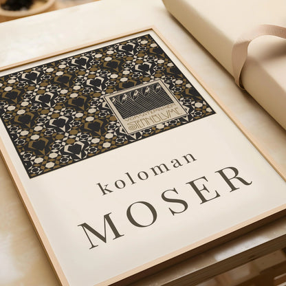 Koloman Moser - Starflower Endpaper | Famous Vintage Exhibition Poster Painting (available handframed or unframed)