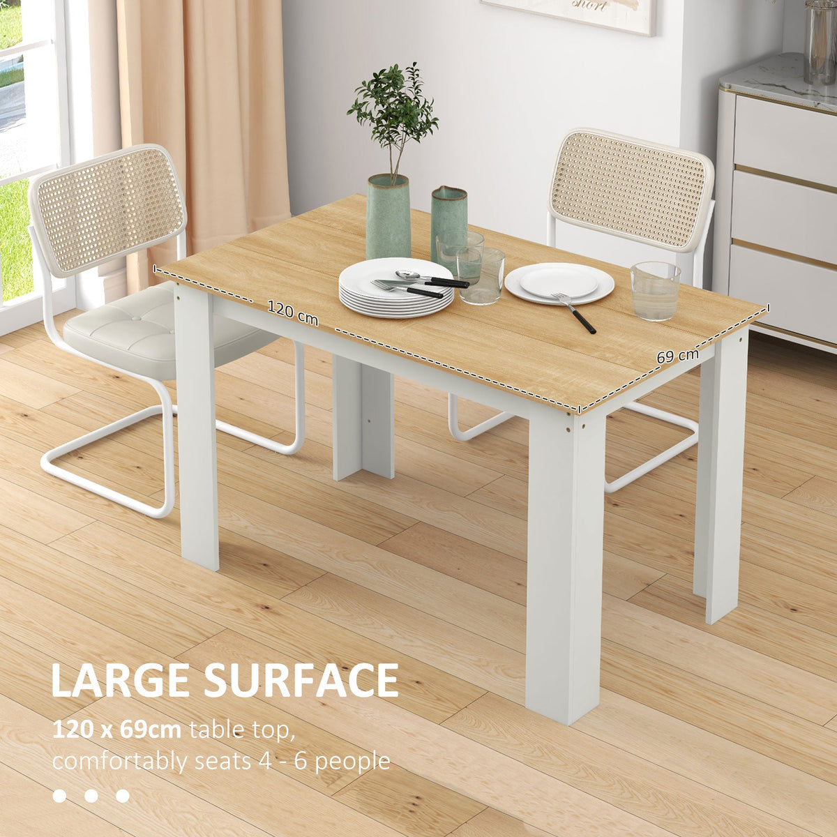 Table de salle à manger Spencer 47" pour 4 à 6 personnes - Chêne