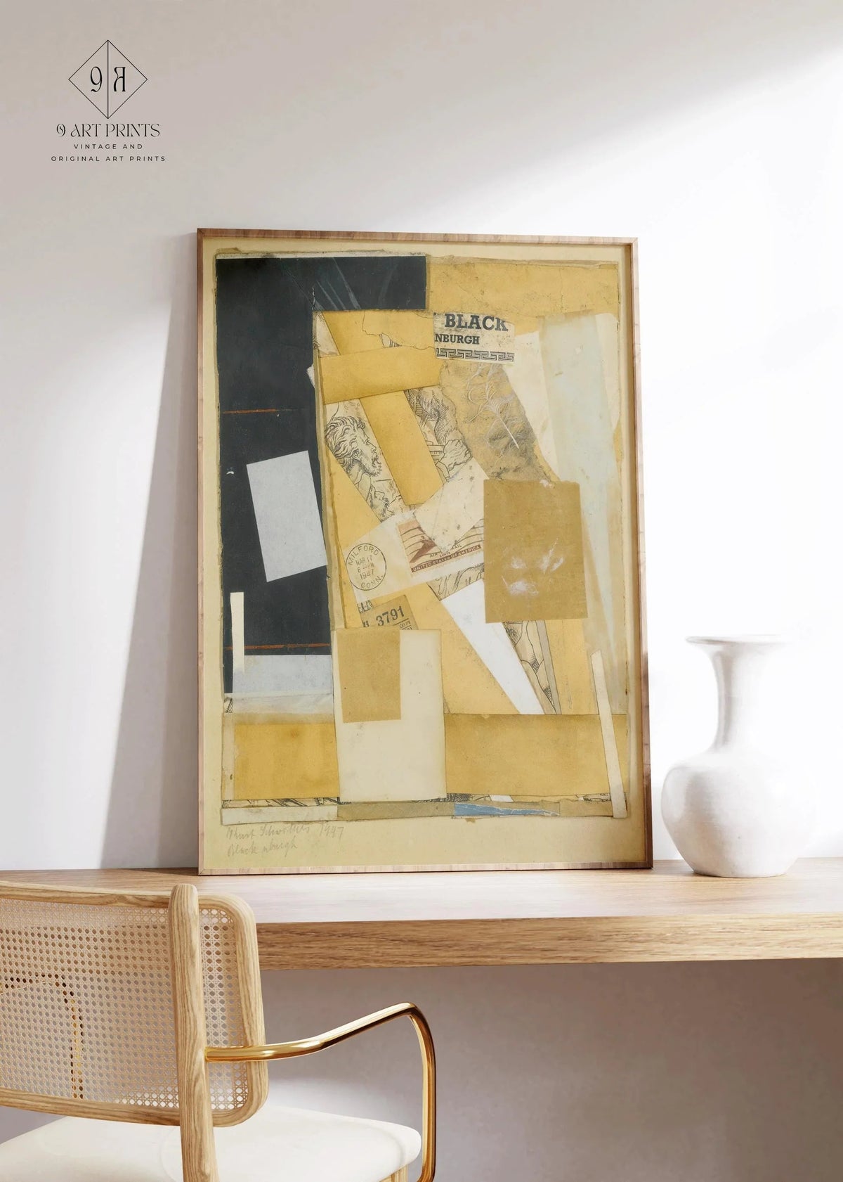 Kurt Schwitters Black NBurgh Giclee Print: Dadaist Collage Art