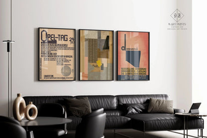 Kurt Schwitters DÉCLARATION TRIO Style Bauhaus | | Art collage constructiviste dadaïste (cadre disponible ou sans cadre)