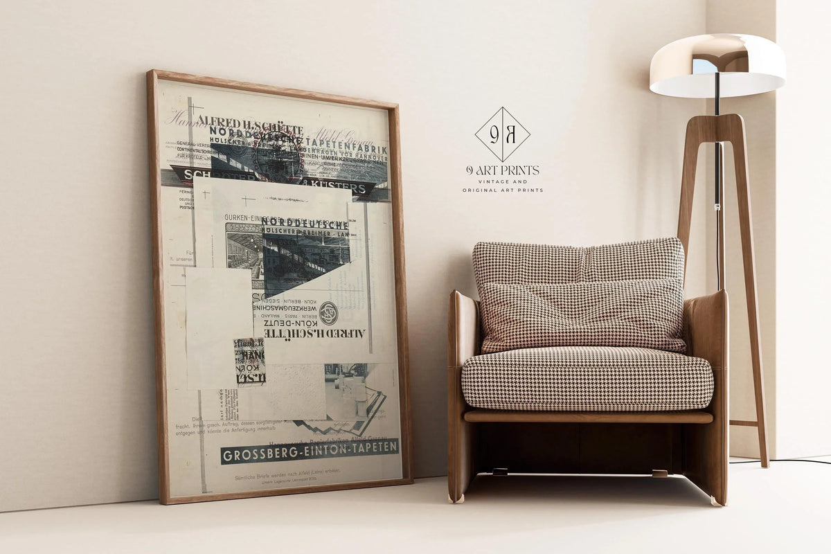 Kurt Schwitters : Impression d'art collage – Dadaïste Constructiviste (Encadrement disponible)