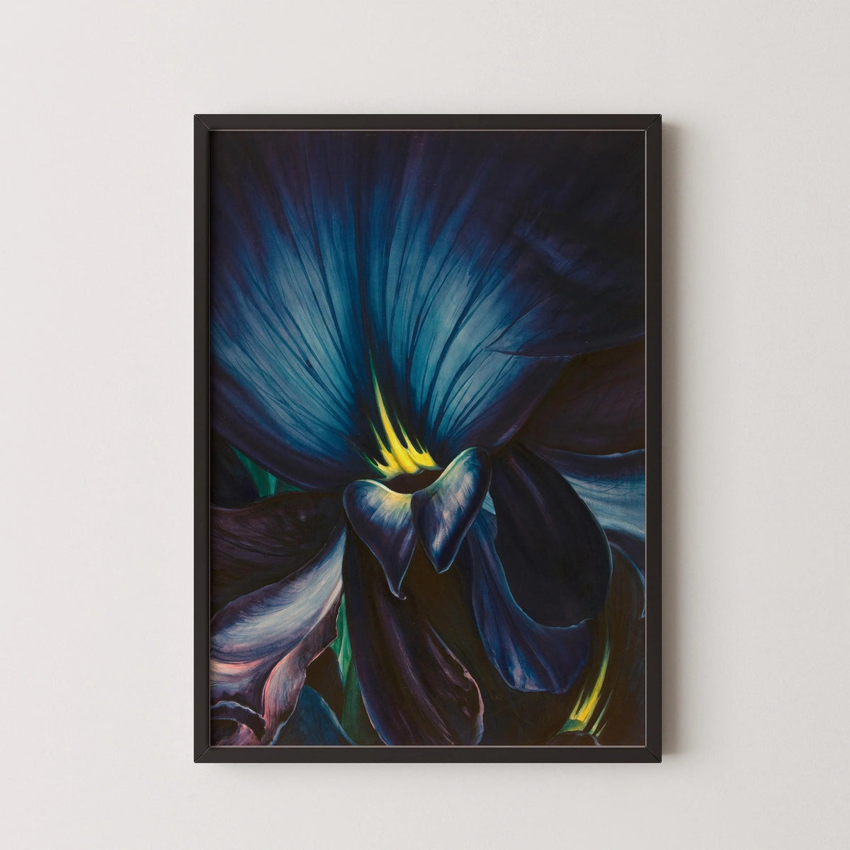 Leon Carrol - Chinese Delphinium | A Gorgeous, Intensely Navy blue Painting in Glorious Giclee Print (available handframed or unframed)