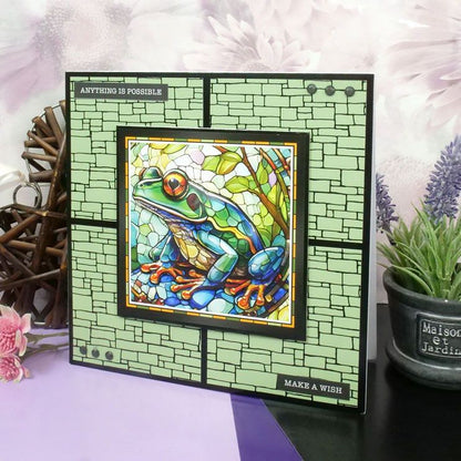 Stained Glass Wonderful Wildlife Luxury Foiled Edge-to-Edge Cardstock