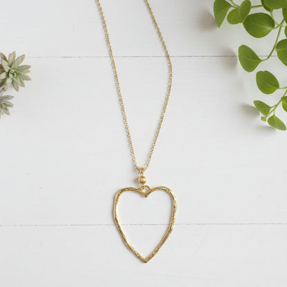Collier chaîne avec pendentif cœur ajouré - Plaqué or