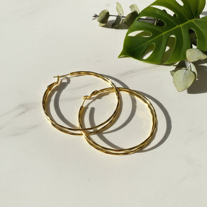 Boucles d'oreilles créoles à double rang