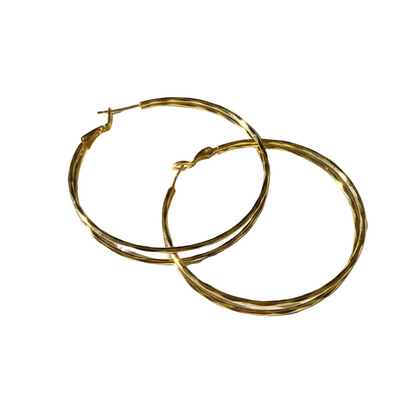Boucles d'oreilles créoles à double rang
