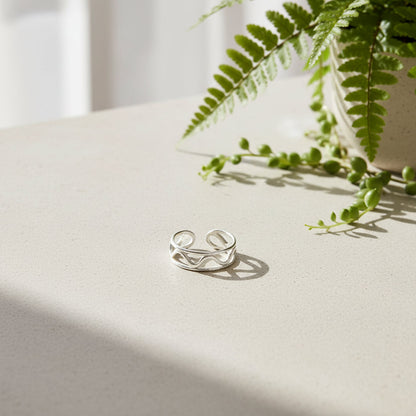 Bague Ondulée – Plaqué Argent