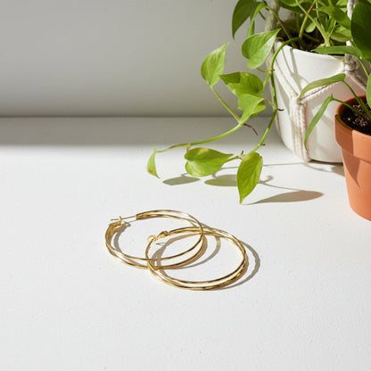 Boucles d'oreilles créoles à double rang