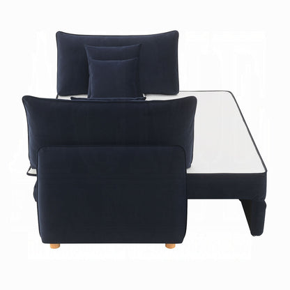 Canapé-lit Bica Velvet Condo avec rangement – Bleu marine