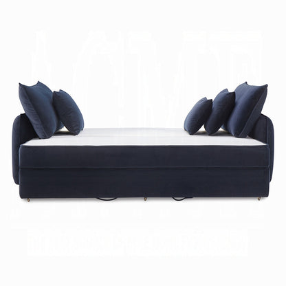 Canapé-lit Bica Velvet Condo avec rangement – Bleu marine