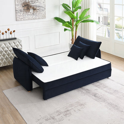 Canapé-lit Bica Velvet Condo avec rangement – Bleu marine