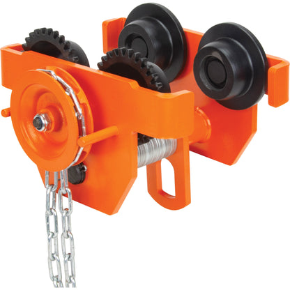 Adjustable Trolley with Safety Plates, 10000 lbs. (5 tons) Capacity, 4-14/16" - 6-7/8"