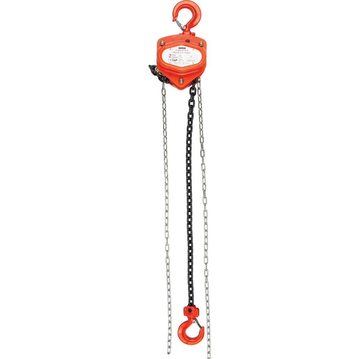 Chain Hoist, 10' Lift, 1000 lbs. (0.45 tons) Capacity, Alloy Steel Chain