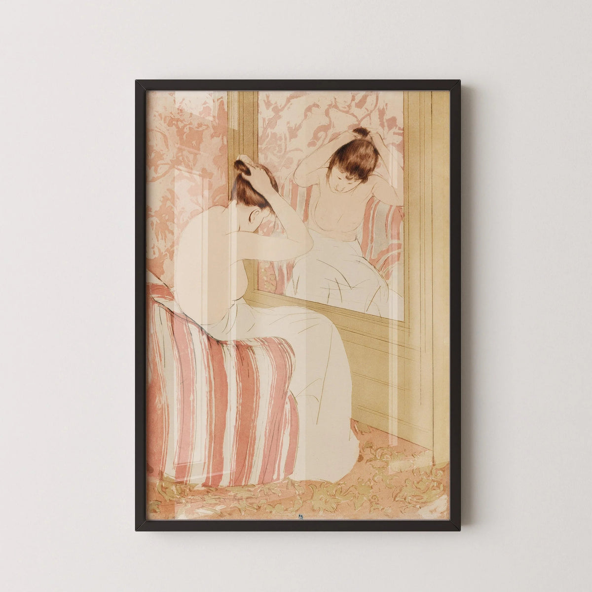 Mary Cassatt - La Coiffure | Tableau impressionniste célèbre (disponible encadré à la main ou non encadré)