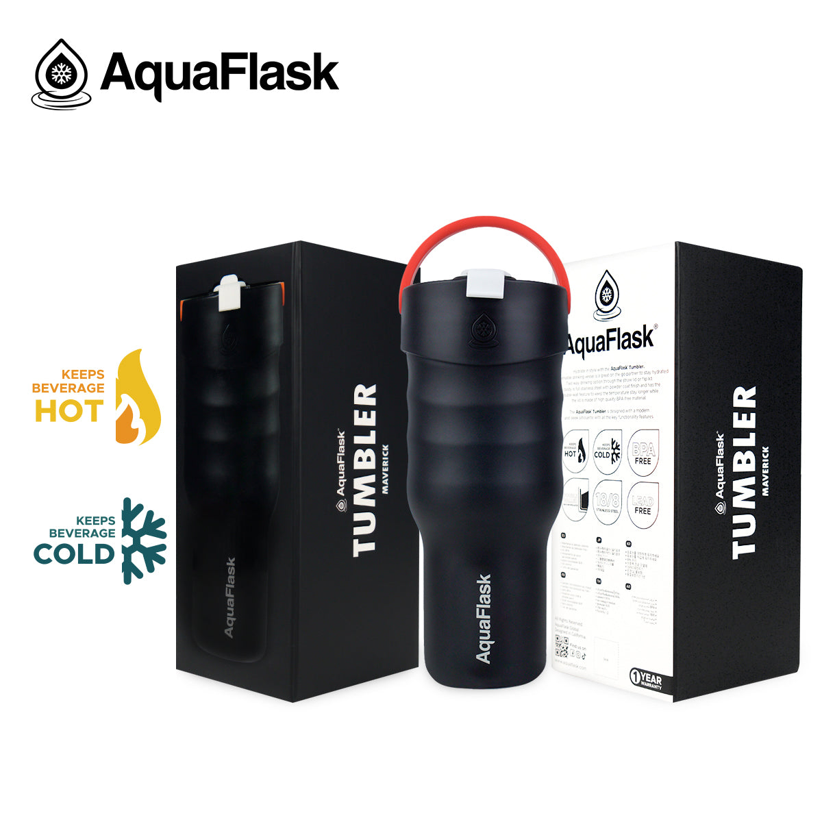 Gobelet Aqua Flask – Tasse de Voyage Isotherme en Acier Inoxydable 887ml (30 oz)