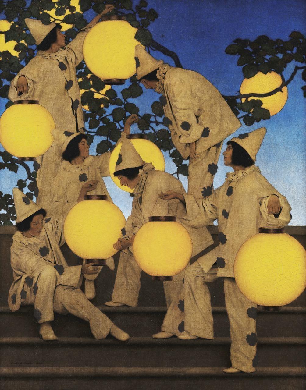 Maxfield Parrish "Les Porteurs de Lanterne" Impression d'Art : Décor Maximaliste