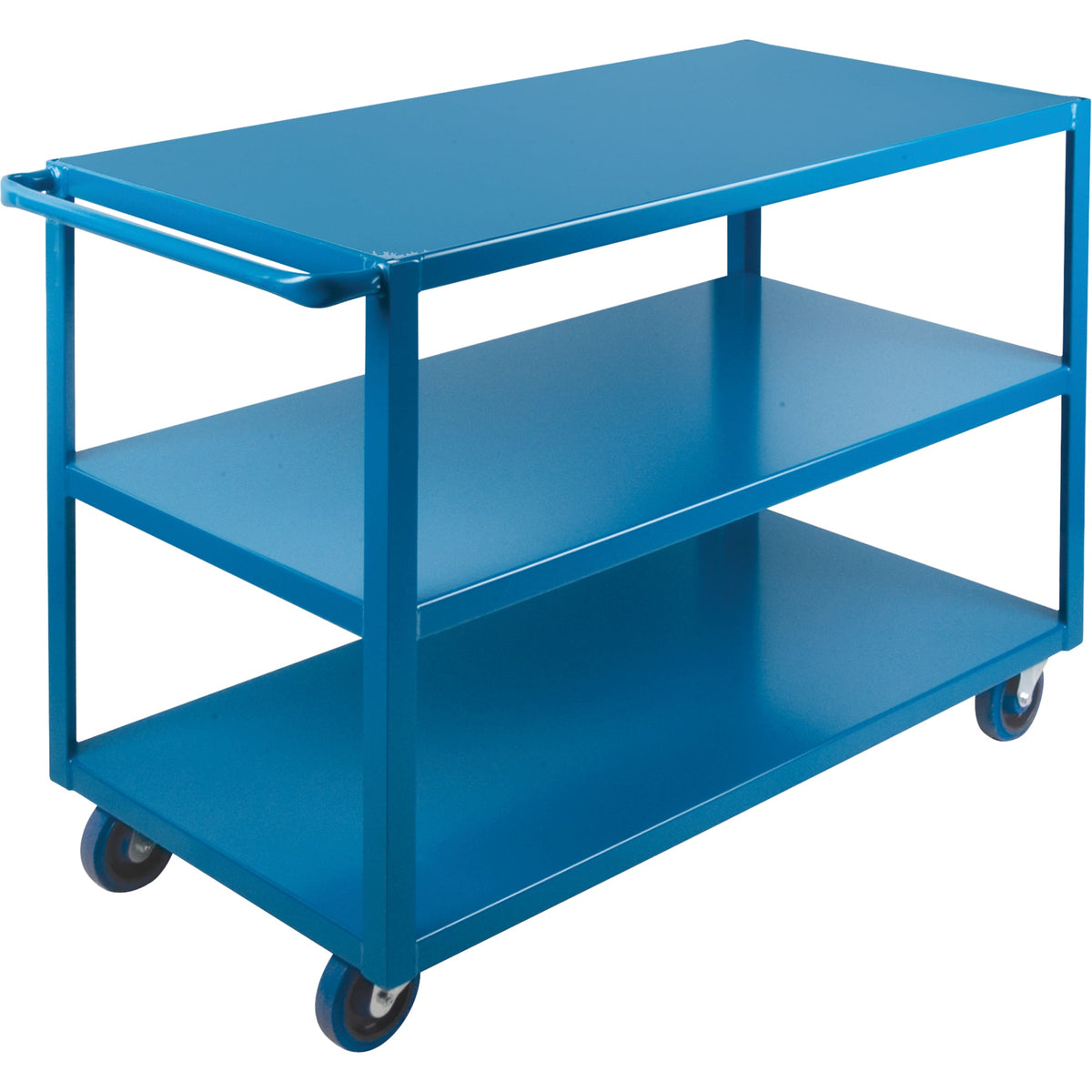 Chariots à étagères robustes, 3 niveaux, 61 cm l. x 91 cm H x 130 cm P, capacité 544 kg