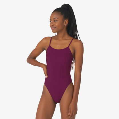 Maillot de bain d'entraînement une pièce à nouer Merlot par Norca