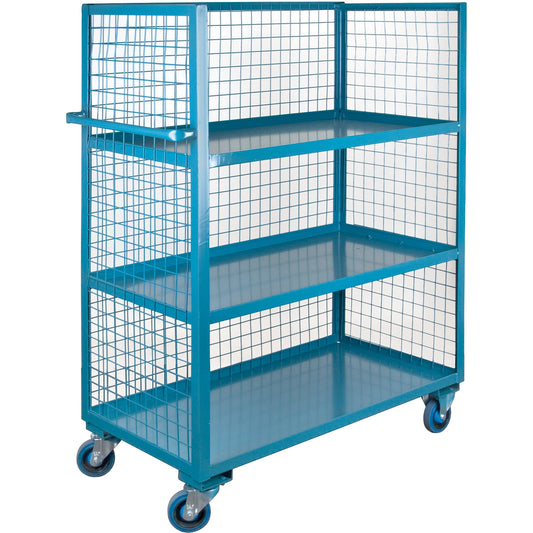 Wire Mesh Utility Cart, Steel, 24" x 63" x 51", 1200 lbs. Capacity