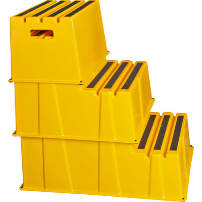 Industrial Step Stool, 2 Steps, 26" x 22-7/16" x 19-11/16" High