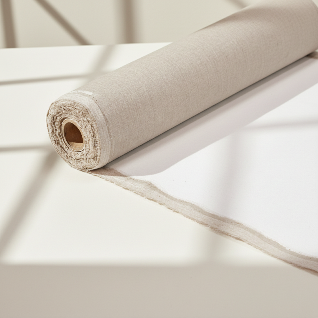 Fine 100% Linen Canvas Roll, Triple-Primed