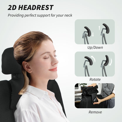 Brady Ergonomic Executive High Back Office Chair with Footrest and Lumbar Support-Black