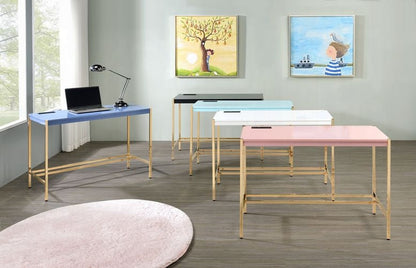 Lunar Elegant Multi-Purpose Desk w/USB Port - Aqua/Gold
