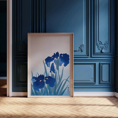Ohara Koson Irises Giclee Print: Vintage Japanese Botanical Art