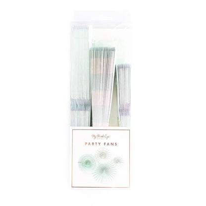 Mint Paper Fans (SET OF 4)