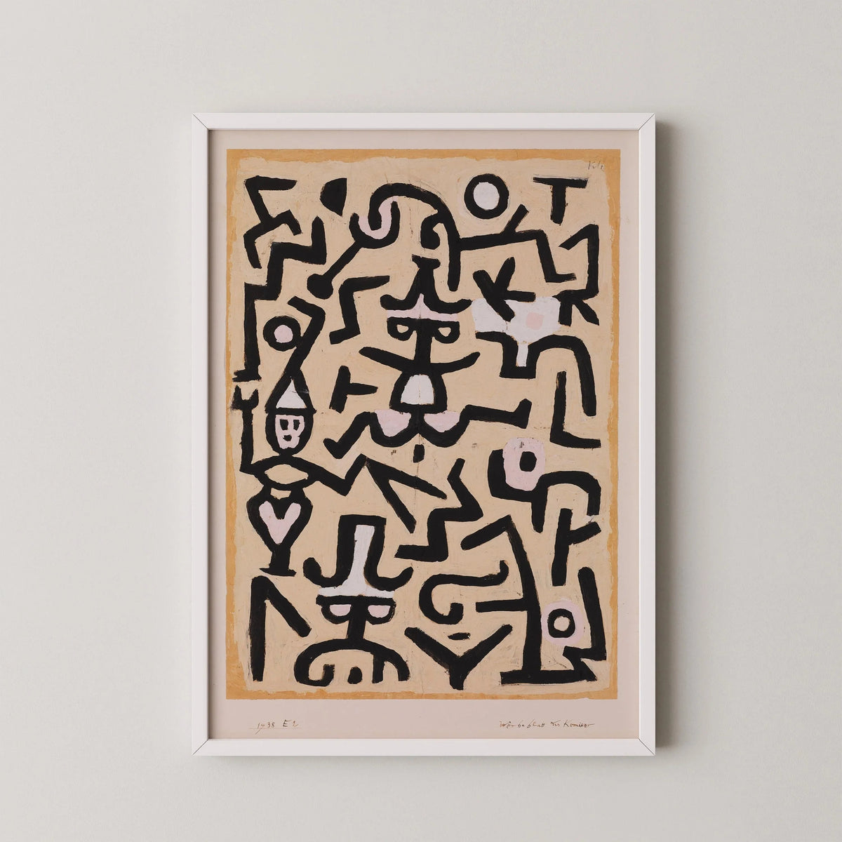 Paul Klee - Comedian's Handbill | Neutral Beige Modern Abstract Art (available handframed or unframed)