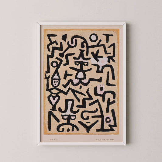 Paul Klee - Affiche de comédien | Art abstrait moderne beige neutre (disponible encadré à la main ou non encadré)