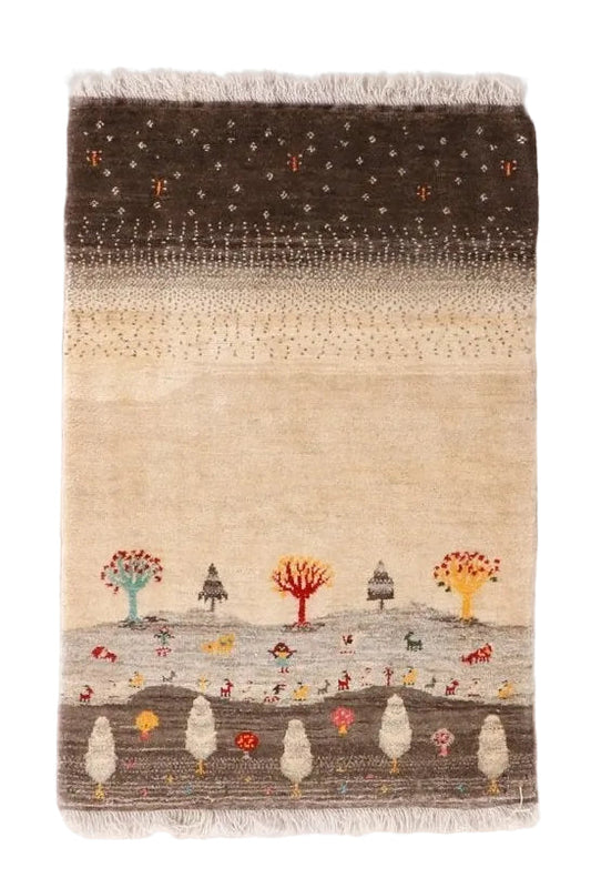 Persian Gabbeh Rug | 2' 9"	x 4'