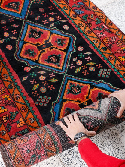 Persian Meshkin Runner Rug | 3' 7” x 9' 10"