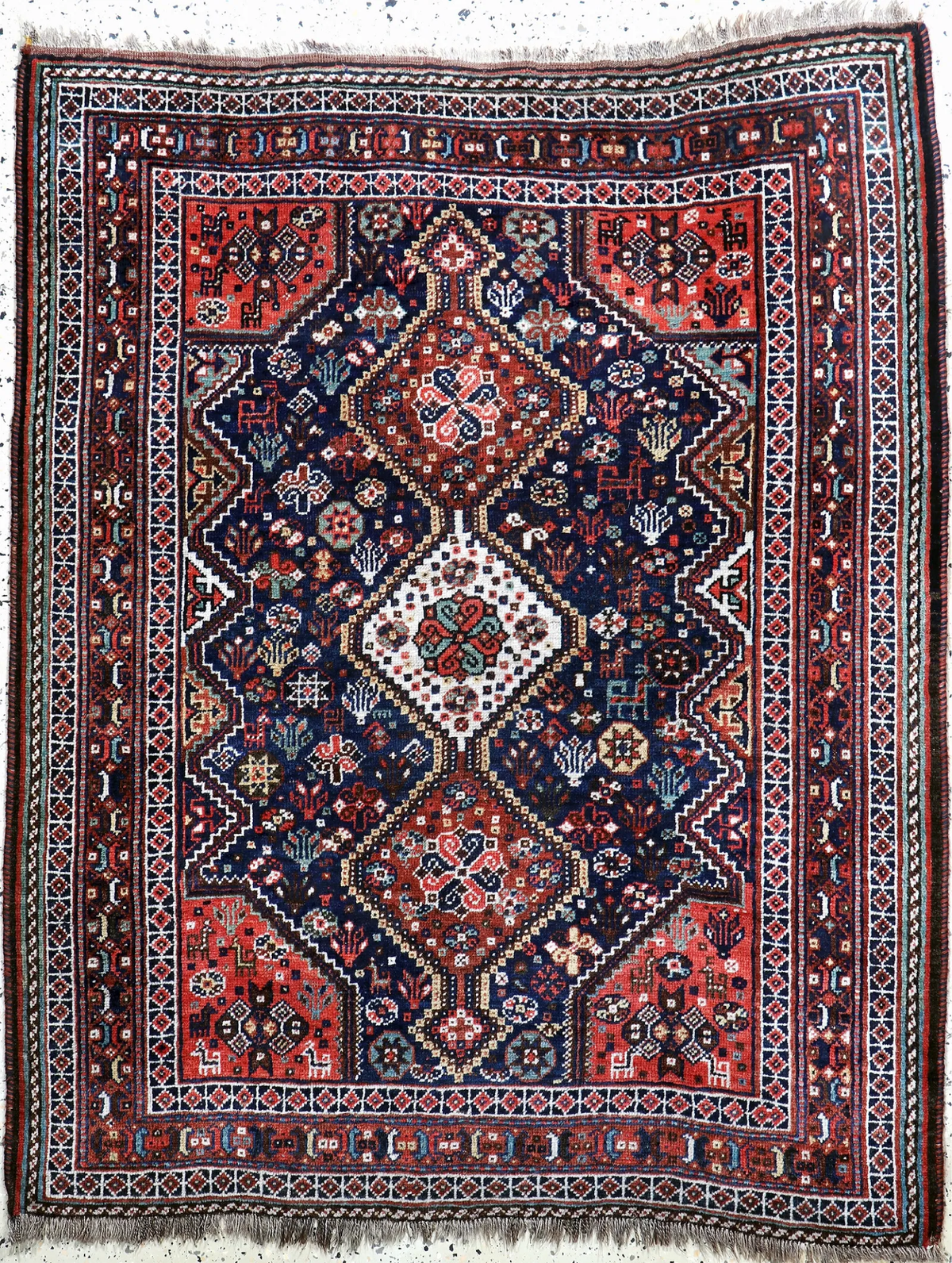 Persian Qashqai Rug | 4' x 5' 1"