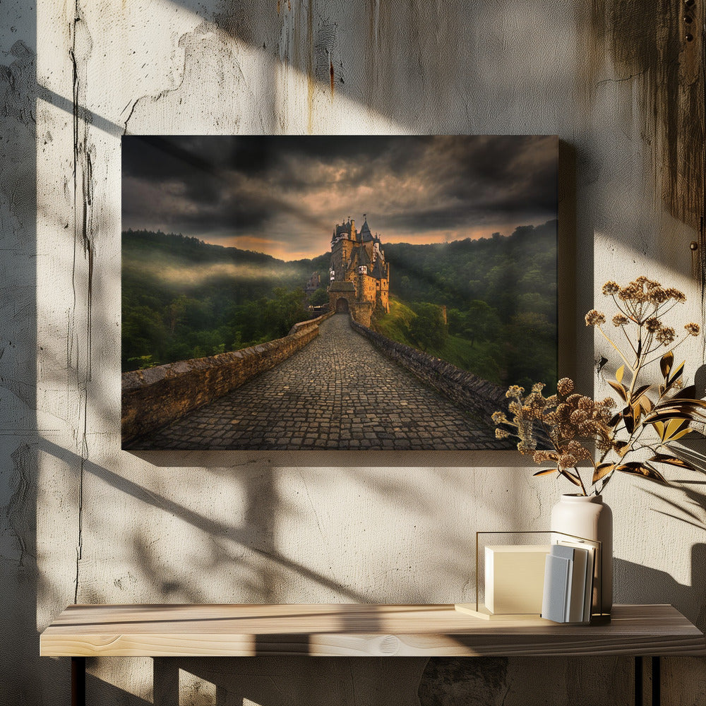 Eltz Castle beneath a Dramatic Sky Canvas Wall Art