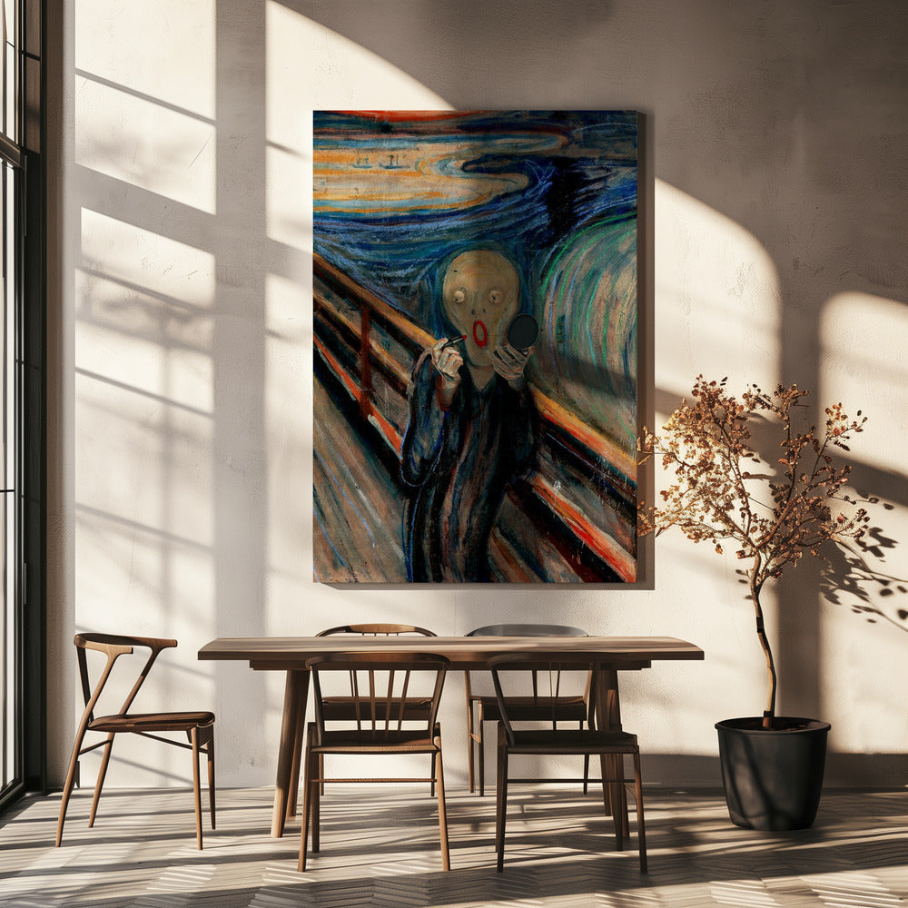 Expressive Screaming Figure Art Reworking Canvas Wall Art | Screaming Make Up