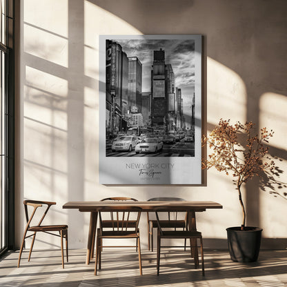 Black and White Times Square Street Scene Canvas Wall Art | NEW YORK CITY Times Square