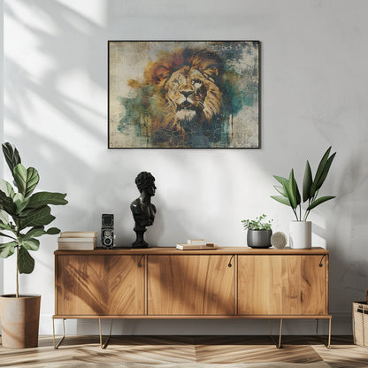 Art Mural Lion Animal Illustration Vintage Art Mural 06