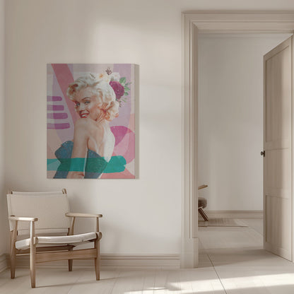 Marilyn Monroe Pink and Teal Pop Art Canvas Wall Art | Marilyn is Back